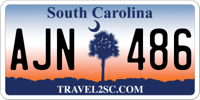 SC license plate AJN486