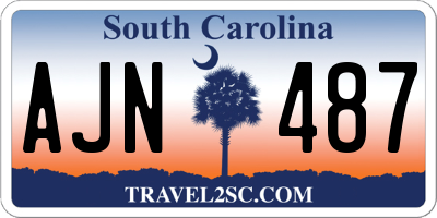 SC license plate AJN487