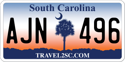 SC license plate AJN496