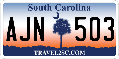 SC license plate AJN503