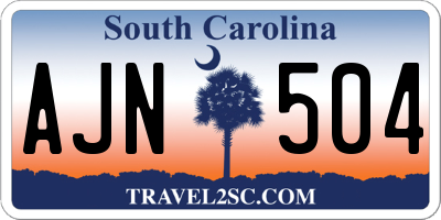 SC license plate AJN504