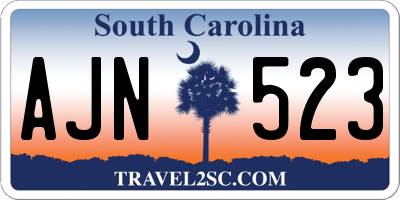 SC license plate AJN523