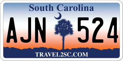 SC license plate AJN524