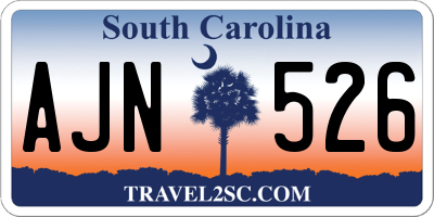SC license plate AJN526
