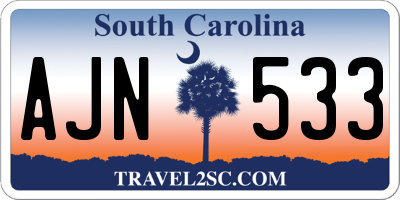 SC license plate AJN533