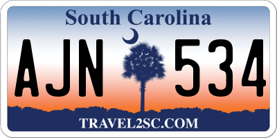 SC license plate AJN534