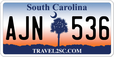 SC license plate AJN536