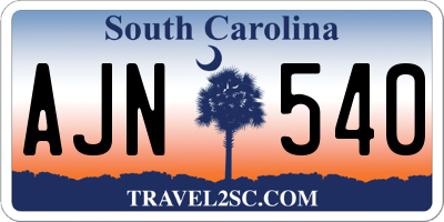 SC license plate AJN540