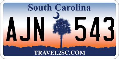 SC license plate AJN543