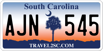 SC license plate AJN545