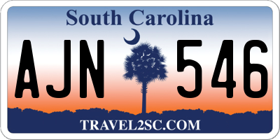 SC license plate AJN546