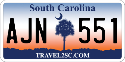 SC license plate AJN551
