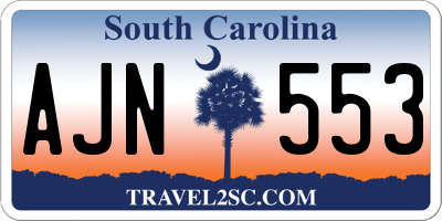 SC license plate AJN553