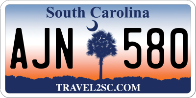 SC license plate AJN580