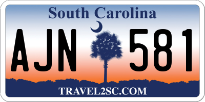 SC license plate AJN581