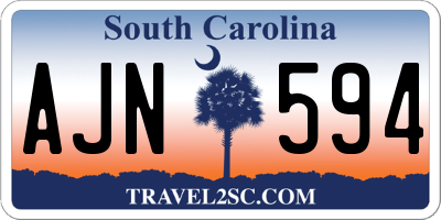 SC license plate AJN594