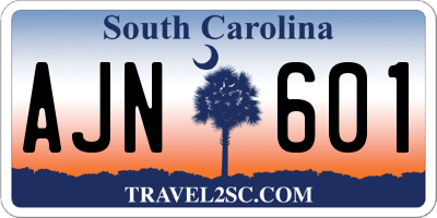 SC license plate AJN601