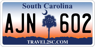 SC license plate AJN602