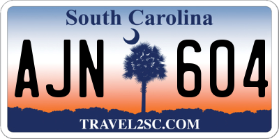 SC license plate AJN604