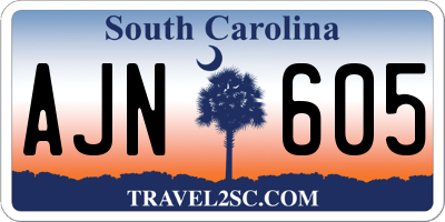 SC license plate AJN605