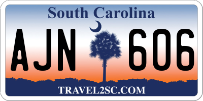 SC license plate AJN606