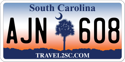SC license plate AJN608