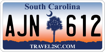 SC license plate AJN612