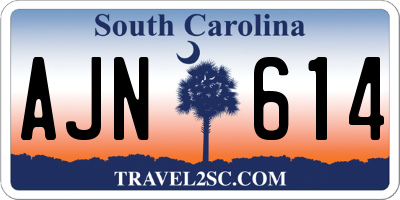 SC license plate AJN614