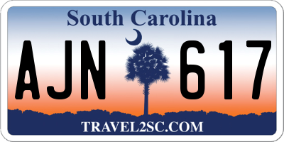 SC license plate AJN617