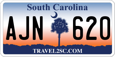 SC license plate AJN620
