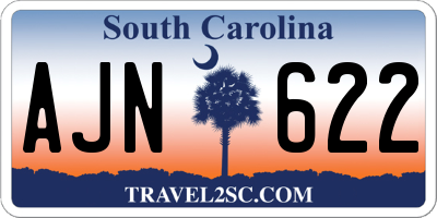 SC license plate AJN622