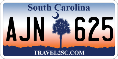 SC license plate AJN625