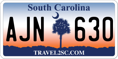 SC license plate AJN630