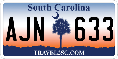 SC license plate AJN633