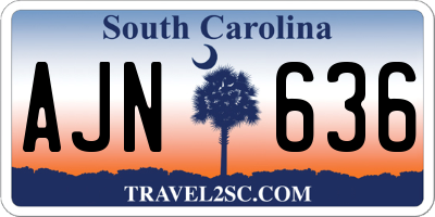 SC license plate AJN636