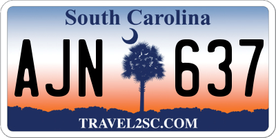 SC license plate AJN637