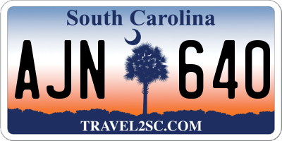 SC license plate AJN640