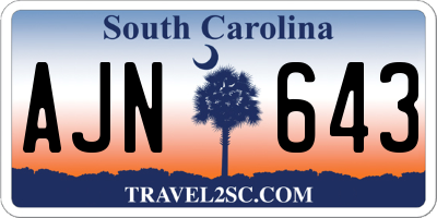 SC license plate AJN643