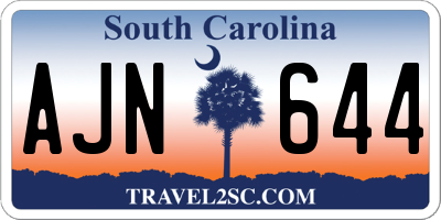 SC license plate AJN644