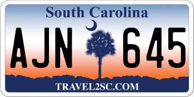 SC license plate AJN645