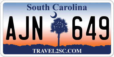 SC license plate AJN649