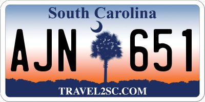 SC license plate AJN651