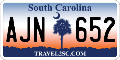 SC license plate AJN652