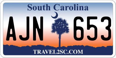 SC license plate AJN653