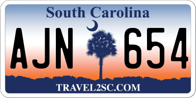 SC license plate AJN654