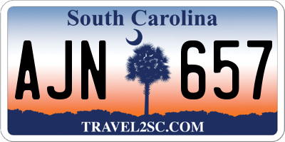SC license plate AJN657