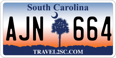 SC license plate AJN664