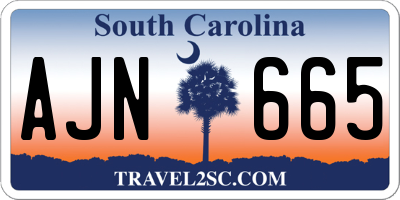 SC license plate AJN665