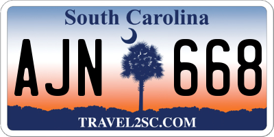 SC license plate AJN668