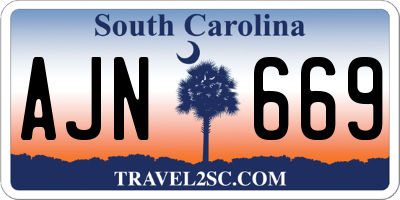 SC license plate AJN669